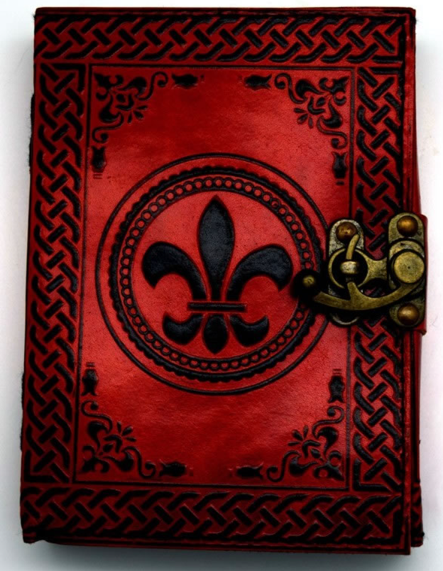 Fluer De Lis 2 color Leather Embossed Journal