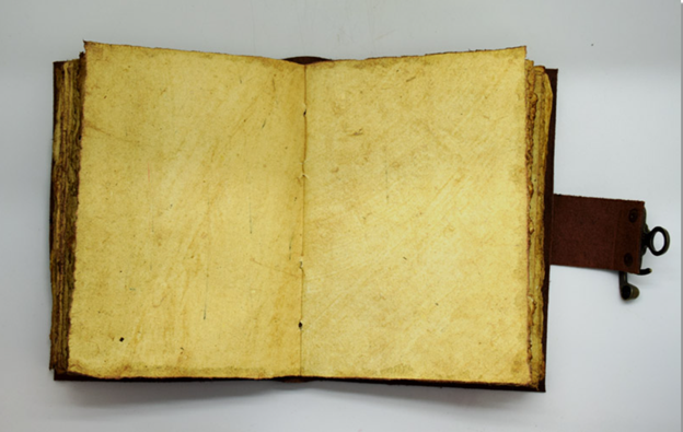 Leather Journal with Aged Looking Handmade Parchment Paper