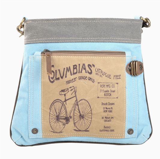 Columbias Light Blue 2 Zipper Shoulder Bag