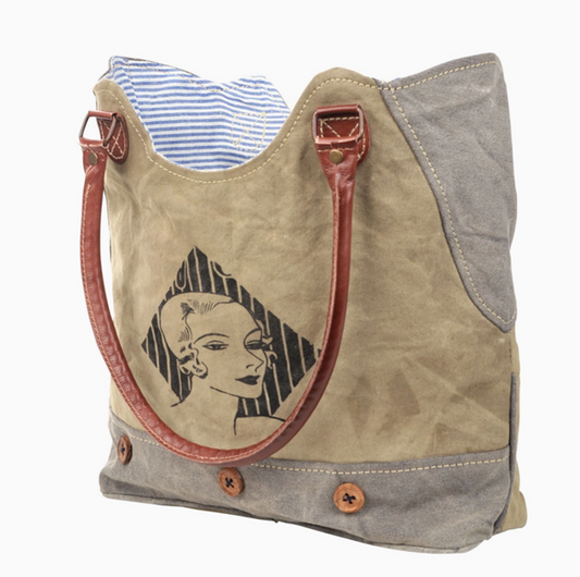 Vintage Portrait Canvas Tote