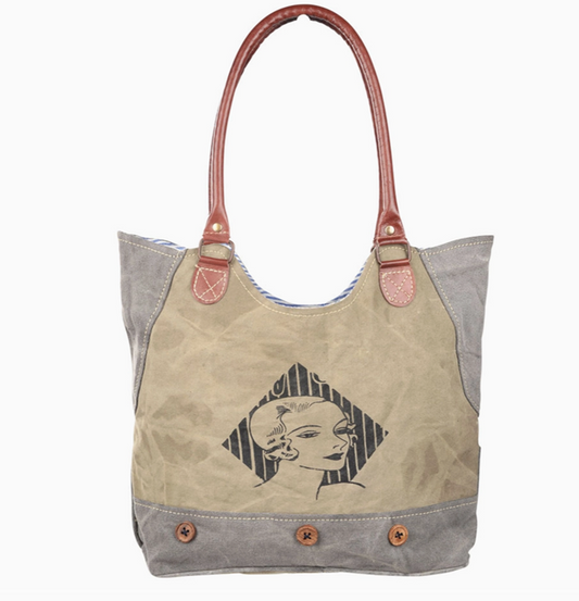 Vintage Portrait Canvas Tote