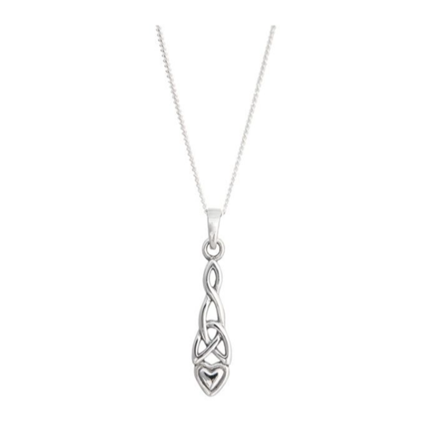 Toucan - Sterling Silver Celtic Heart Pendant Necklace