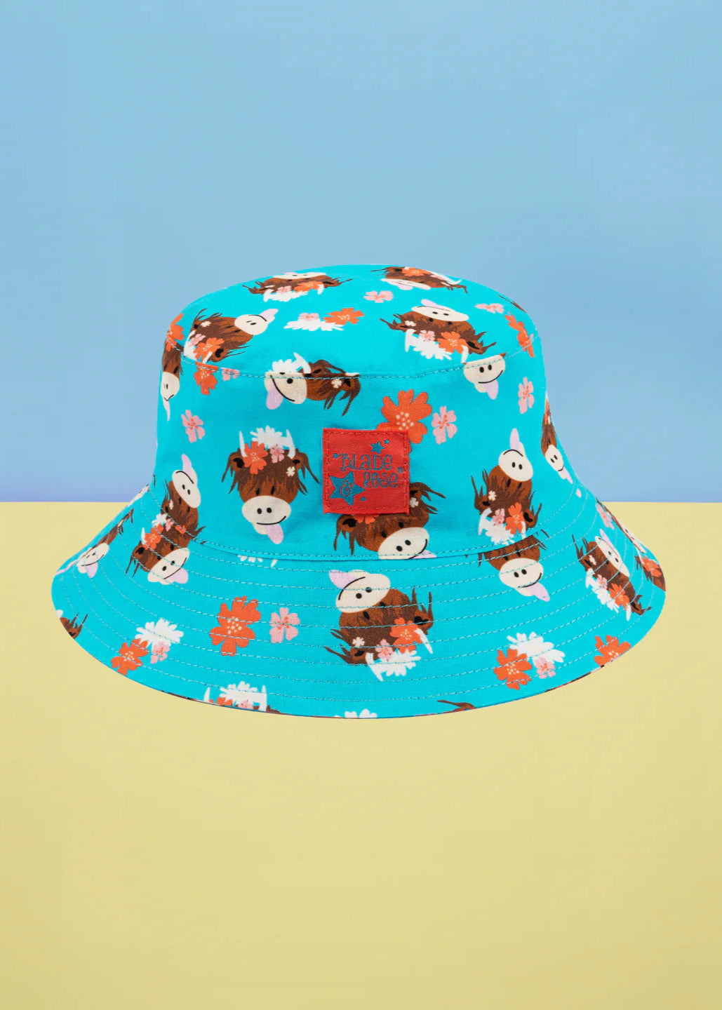 Bonnie Highland Cow Blue Hat