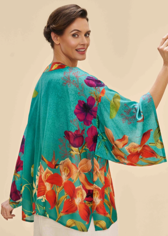 キモ　KIMO シルクスクリーン オン ペーパー　デイトゥギャザー Kimono Jacket - Hummingbird At Dusk – Across The Pond