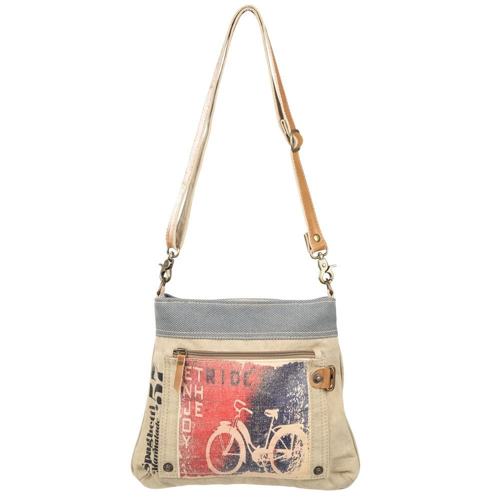 Enjoy The Ride Canvas Crossbody Bag