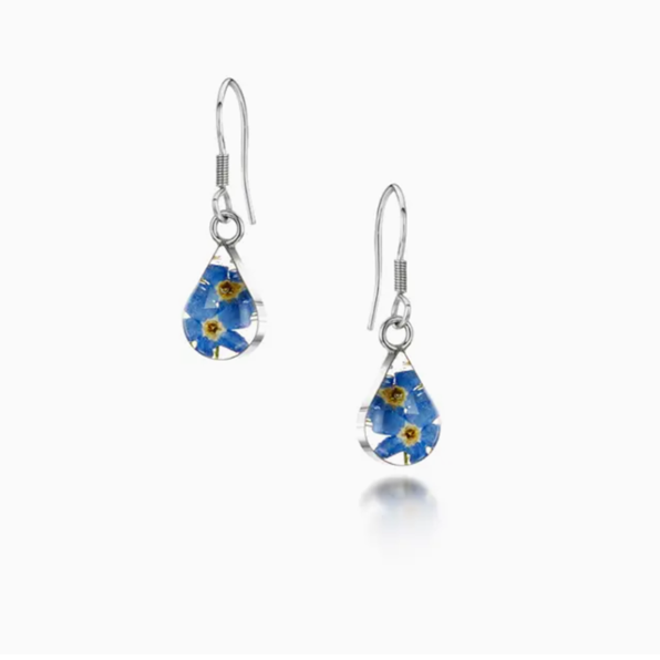 Forget Me Not Earrings Drop Teardrop Across The Pond
