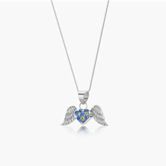 Forget-Me-Not Necklace Angel Wings