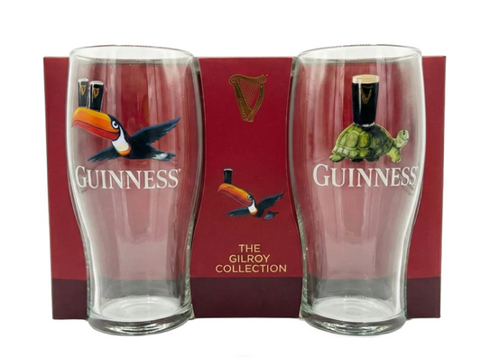 Guinness Gilroy Toucan & Tortoise Pint Glass Set