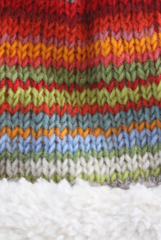 striped wool headband sherpa fleece lined