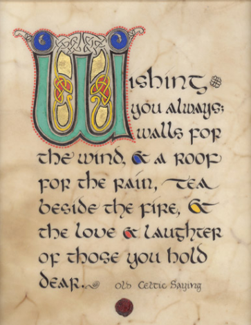 "House Blessing" Celtic Manuscript Print