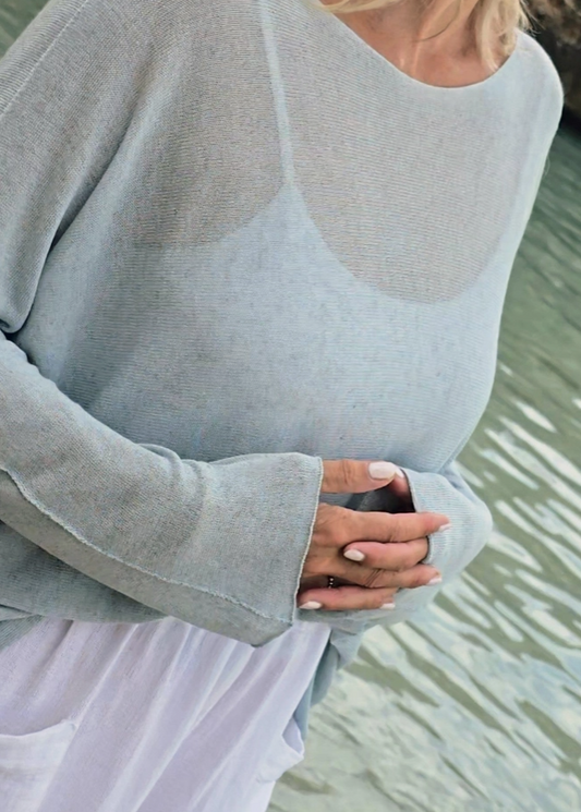 Linen Blend Long Sleeve Tunic
