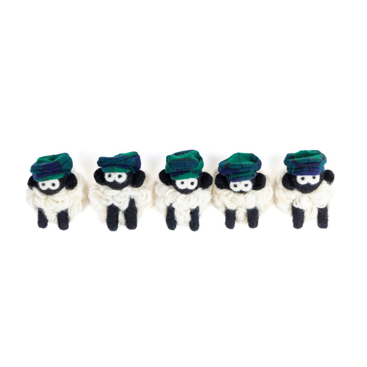 Knitted Sheep Magnet Flatcap Blue Green