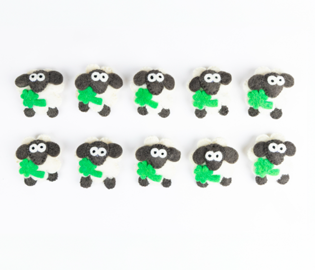 Felt Wool Sheep Magnet Shamrock
