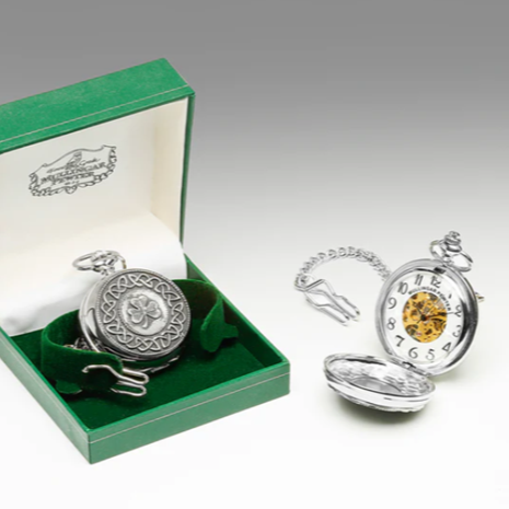 Gents Mechanical Pewter Pocket Watch