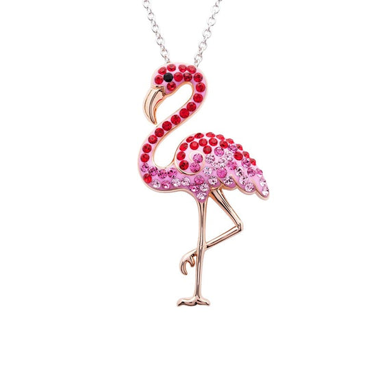 Pink Flamingo Pendant in Sterling Silver