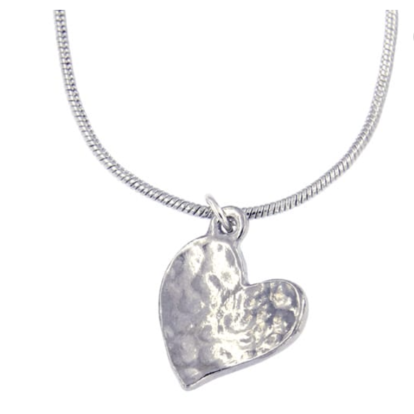 St Justin - Heartbeat tiny beaten heart pendant