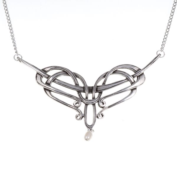 St Justin - Nouveau necklace with pearl drop