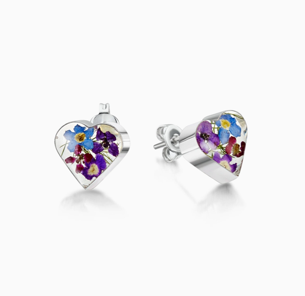 Purple Haze Earrings Stud Heart