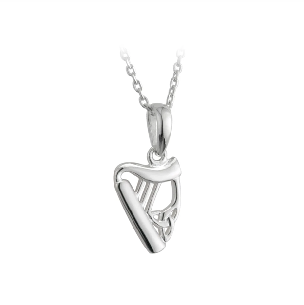 Silver Small Harp Pendant