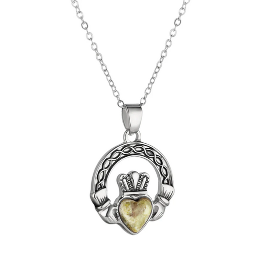 Celtic Marble Claddagh Pendant
