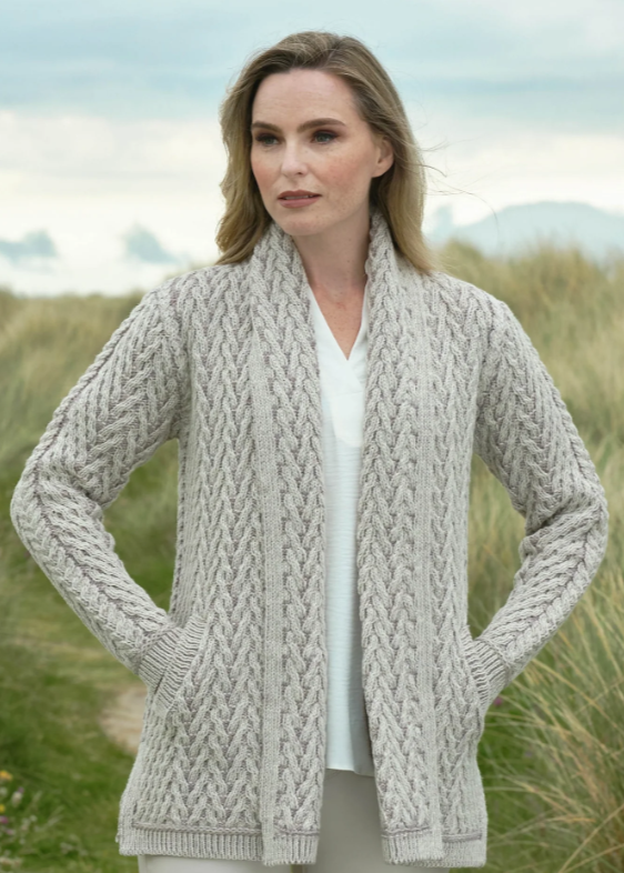 Herringbone Edge to Edge Shawl Cardigan