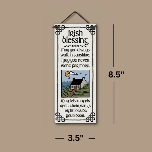 Ceramic Hand Glazed Tile - Irish Angels Blessing