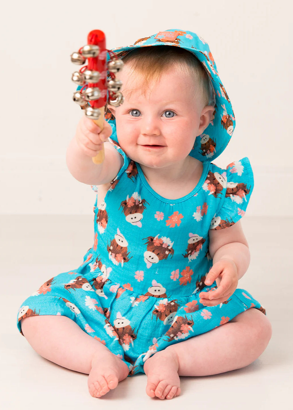 Bonnie Highland Cow Blue Dress
