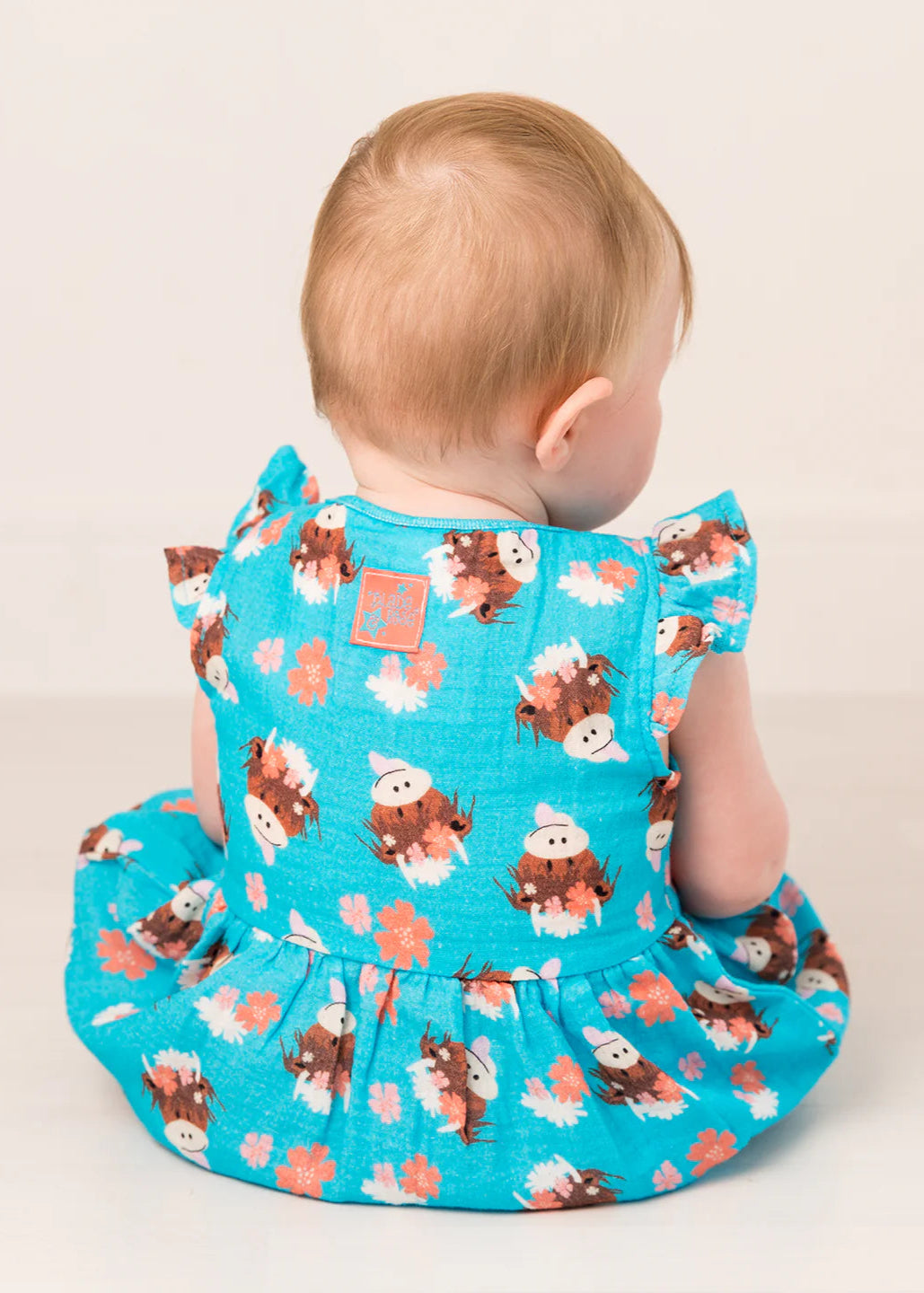 Bonnie Highland Cow Blue Dress