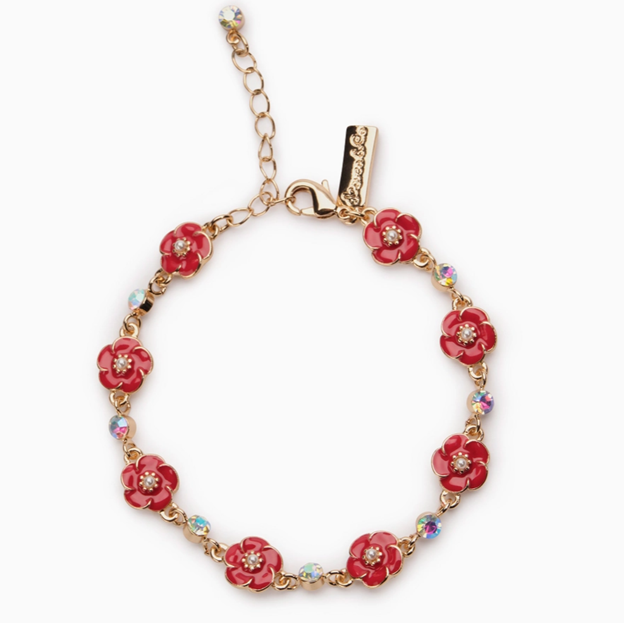 Small Rose Bracelet Red