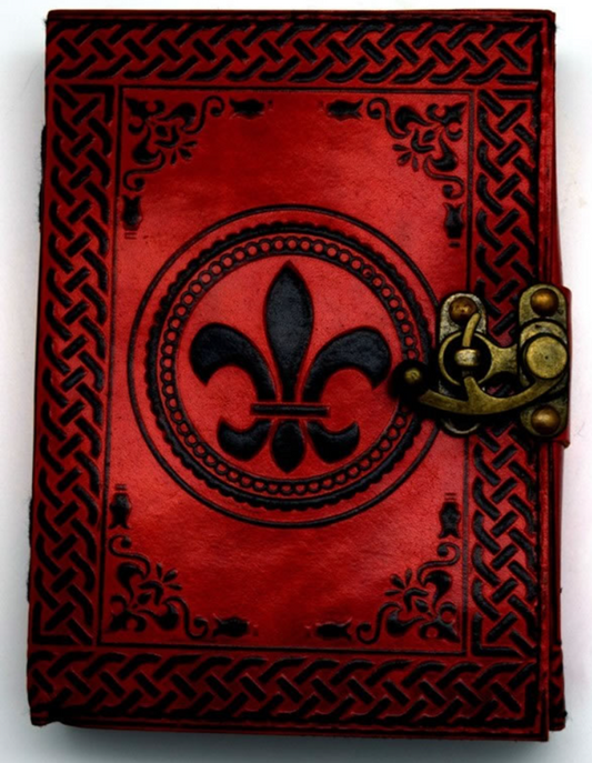 Fluer De Lis 2 color Leather Embossed Journal