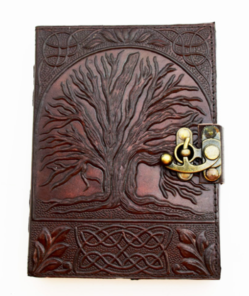 Tree of Life Leather Embossed Journal with Aged Looking Paper