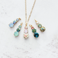 Vintage Glass Necklace -Three Jewel - Multicolored