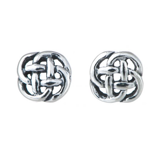 Toucan - Sterling Silver Round Celtic Knot Stud Earrings