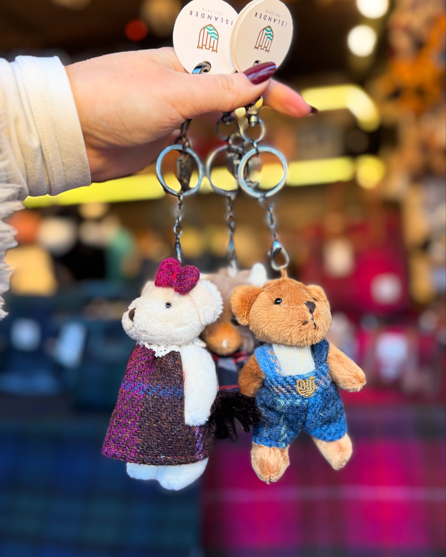 Harris Tweed Teddy Bear Keyring