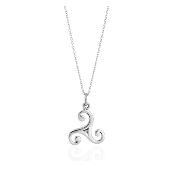 Toucan - Sterling Silver Triskelion Celtic Triskele Charm Necklace