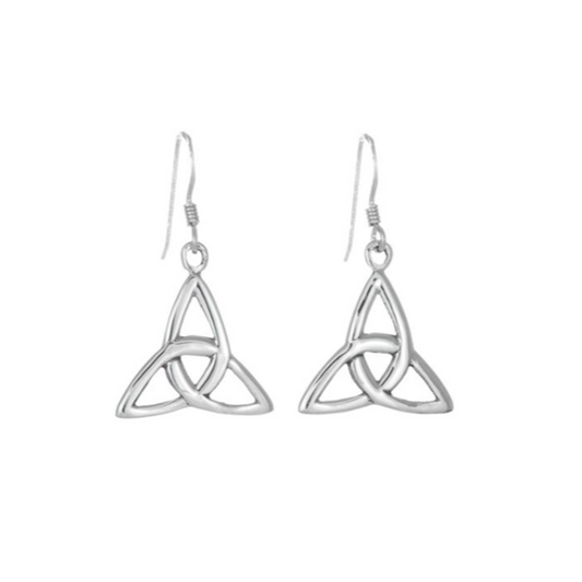 Toucan - Sterling Silver Celtic Trinity Knot Drop Earrings