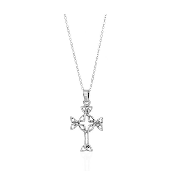 Toucan - Sterling Silver Celtic Knotwork Cross Charm Necklace