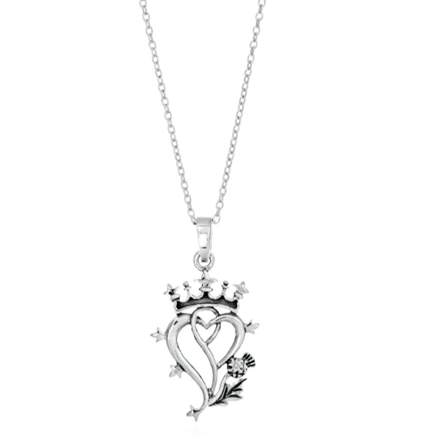 Sterling Silver Luckenbooth and Thistle Charm Necklace