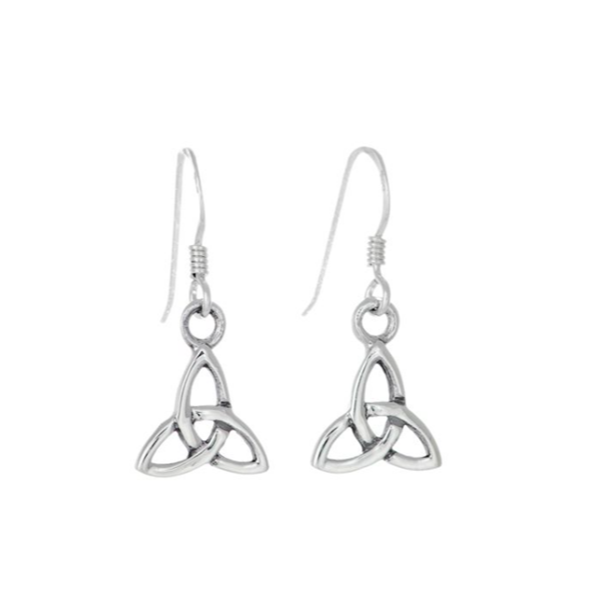 Toucan - Sterling Silver Celtic Triquetra Small Drop Earrings