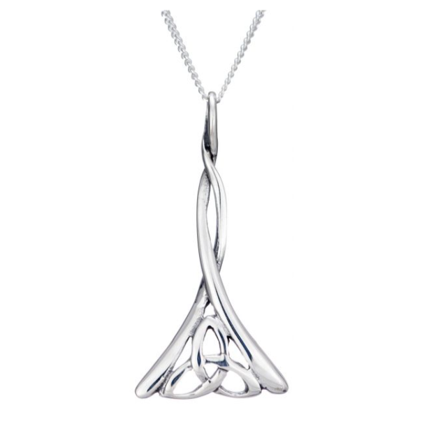 Toucan -  Sterling Silver twisted wire, trinity knot necklace