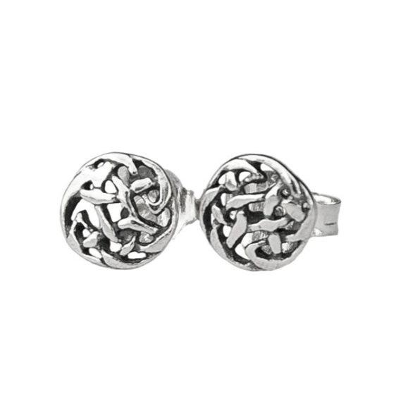 Toucan - Sterling Silver Round Celtic Knot Stud Earrings