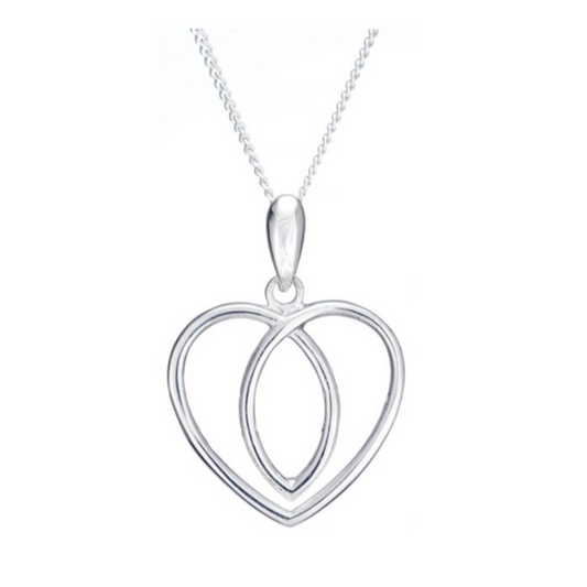 Toucan -  Sterling Silver Celtic heart necklace