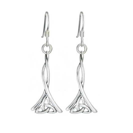 Toucan - Sterling Silver twisted wire, trinity knot earring