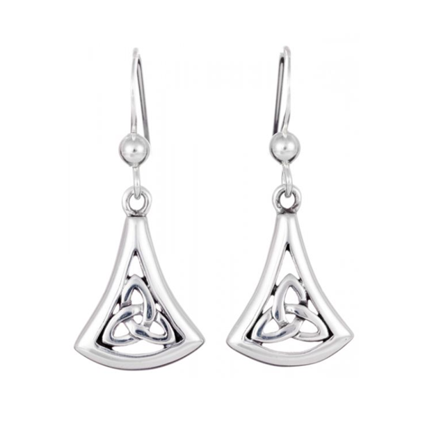 Toucan - Sterling Silver Enclosed Trinity Knot Drop Earrings