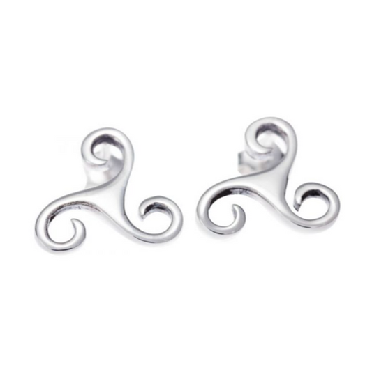 Toucan - Sterling Silver Triskelion Stud Earrings