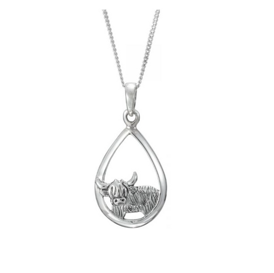 Toucan - Sterling Silver Highland Cow Necklace