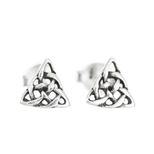 Toucan - Sterling Silver Celtic Triangular Earrings