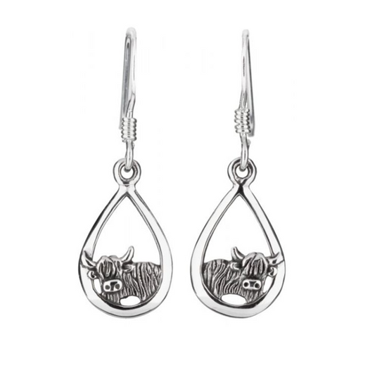 Toucan - Sterling Silver Highland Cow Earrings