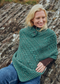 Aran poncho With Button