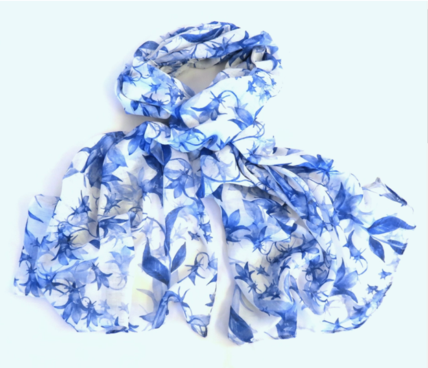 Lightweight Scarf - Bluebell Flower